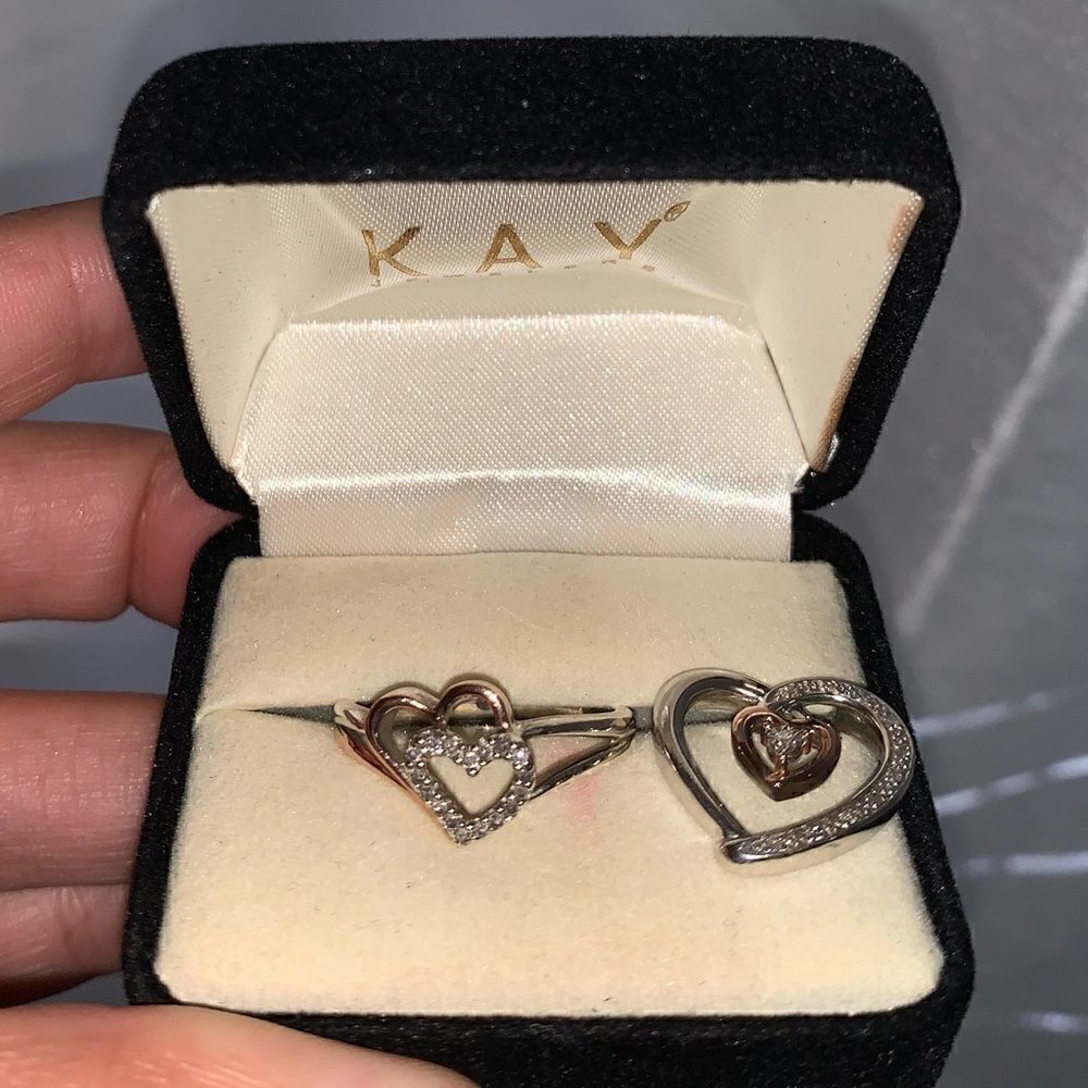 Kay jewelers heart ring and pendant